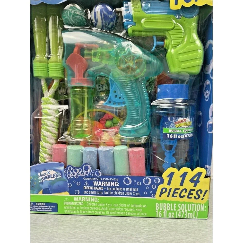 Maxx Bubbles Summer Fun Party Set 114 Pcs Jump Rope Bubble Blaster Balloons - Picture 10 of 11